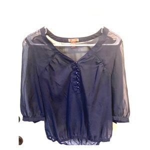 Sheer Navy Blouse